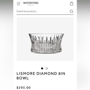 NWT Waterford Crystal Lismore 8 inch Diamond Bowl